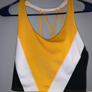 pink cropped tank top/sports bra